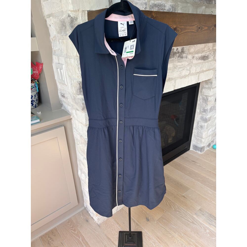 Puma x Arnold Palmer Women's Deep Navy Mini Golf Dress Size L - Picture 3 of 6